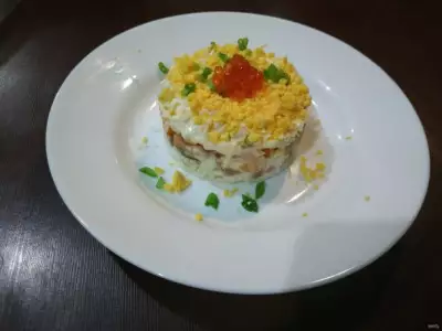 Слоеный салат с апельсином фото