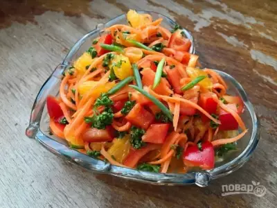 Постный салат с апельсином фото