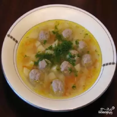 Итальянский суп с куриными фрикадельками
