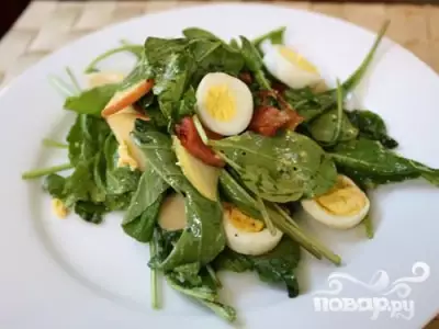 Салат с перепелиными яйцами фото