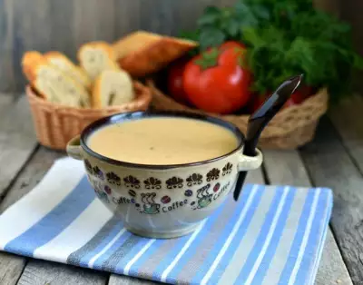 Пикантный суп-пюре с консервированной фасолью