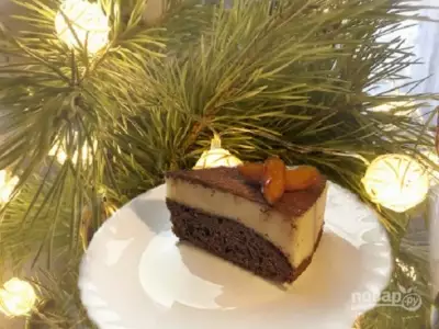 Шоколадный пирог с манно-грушевым муссом