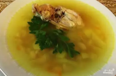 Фасолевый суп с курицей в мультиварке