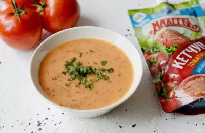 Суп с помидорами сыром и кетчупом махеевъ
