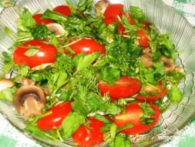 Салат с грибами отварными