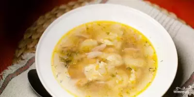 Суп из куриных сердечек с клецками