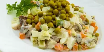Мясной салат классический с говядиной