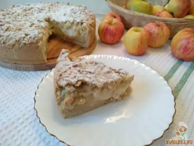Шарлотка по-польски или Яблочный пирог с заварным кремом!