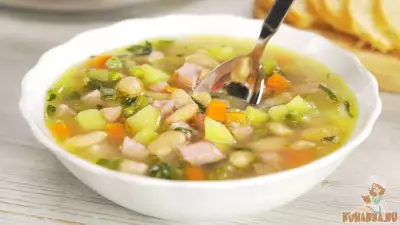 Фасолевый суп с ветчиной за 30 минут
