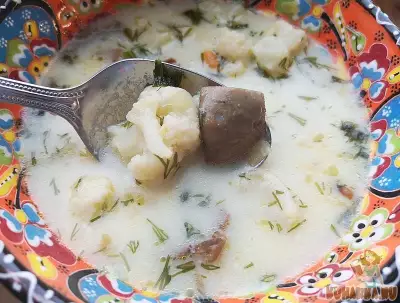 Грибной суп с цветной капустой