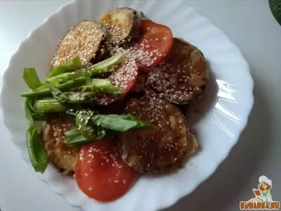 Салат из баклажанов с помидорами по-азиатски