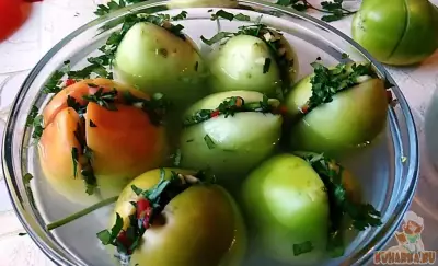 Зеленые помидоры по грузински на зиму