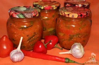 Жареные кабачки в томатном соусе на зиму