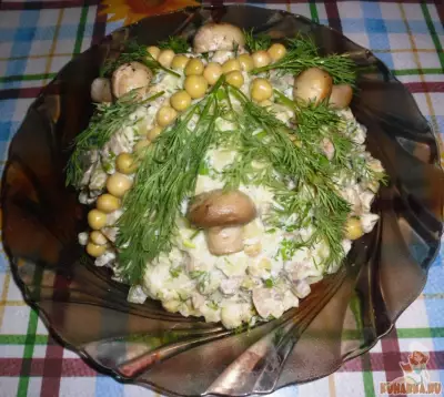 Постный грибной салат