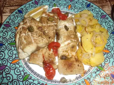 Филе толстолобика с овощами в духовке.