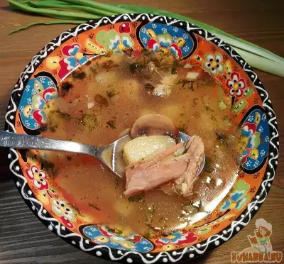 Суп с бараниной и грибами
