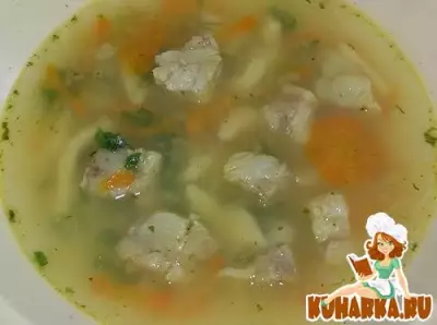 Рыбный суп с пшенными полосками