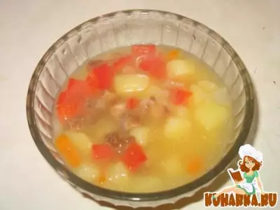 Картофельный суп на шкварках со сладким перцем