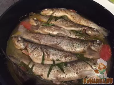 Рыба с помидором и специями