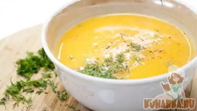 Витаминный суп пюре из тыквы с чили
