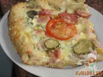 Пицца-пирог с творожной заливкой