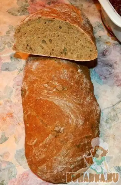Хлеб с маслинами чесноком зёрнами кориандра и овсяными отрубями