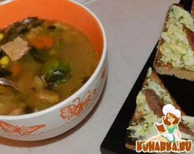 Рыбный суп с четырьмя видами капусты и бургулем