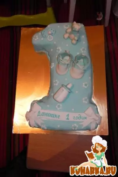 Тортик единичка на первый день рождения сыночка