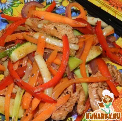 Курица с овощами в китайском стиле