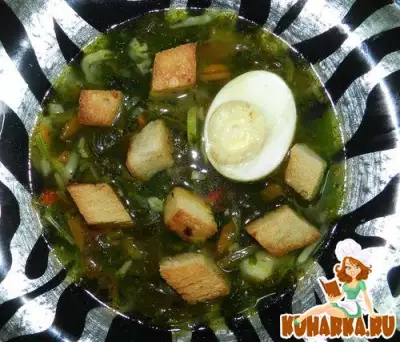 Зелёный суп с крапивой и щавелем