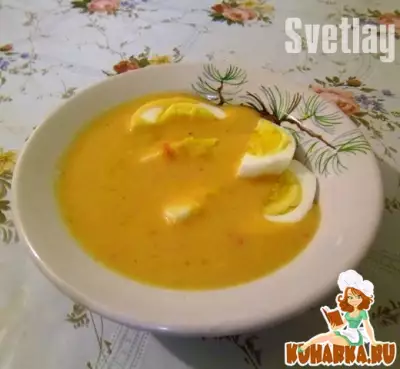 Суп-крем с тыквой и яйцами
