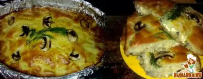 Картофельный пирог с сыром и грибами