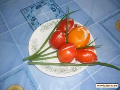 Фаршированные помидоры " Тюльпаны"