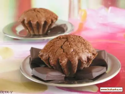 Творожно-шоколадные кексы с пудингом