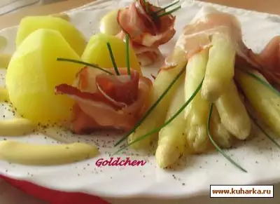Соус Холландезе с картофелем и спаржей/Sauce Hollandaise mit Kartoffeln und Spargel