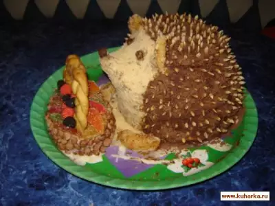 Торт "Ёжик с лукошком"