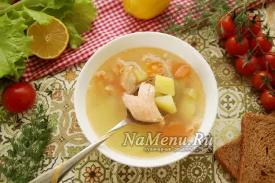 Суп с семгой - очень вкусный и простой