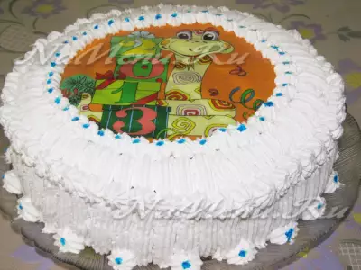 Бисквитный торт с суфле змейка