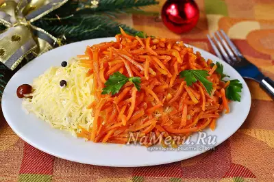 Салат "Ежик" с курицей и корейской морковью
