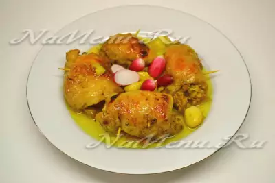 Курица по-индийски с куркумой и имбирем