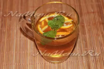 Зеленый чай с мятой и мандариновыми корками