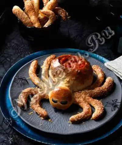 Пирог на хэллоуин волосатый паук