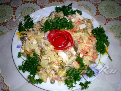 Овощной салат с сельдью