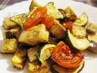Печеные овощи в маринаде в духовке