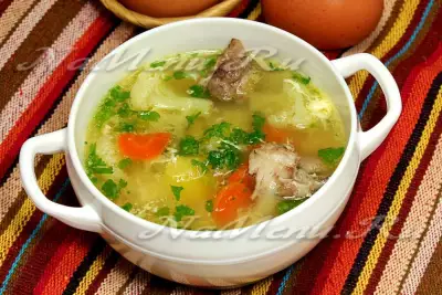 Яичный суп с овощами