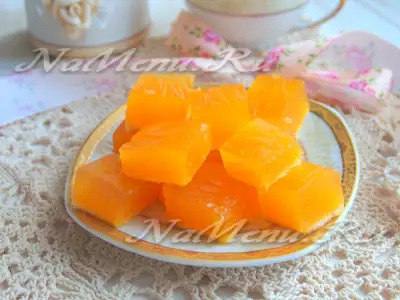 Суфлейные кубики из тыквы и лимонного желе