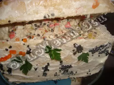Салат ассорти из морепродуктов "Сундук с драгоценностями"
