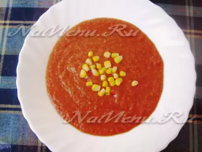 Томатный крем-суп с кукурузой