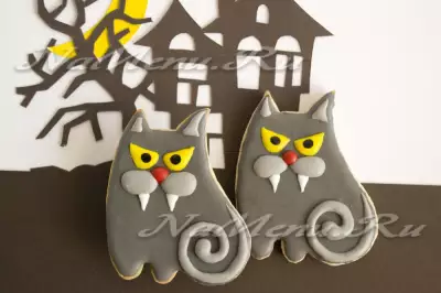 Печенье на хэллоуин злые кошки