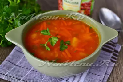 Фасолевый суп из красной консервированной фасоли
